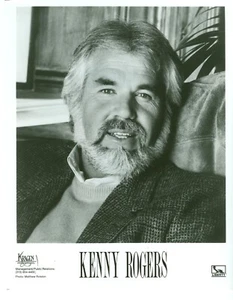 Country Music Legend KENNY ROGERS B&W 8x10 Publicity PHOTO - Picture 1 of 1