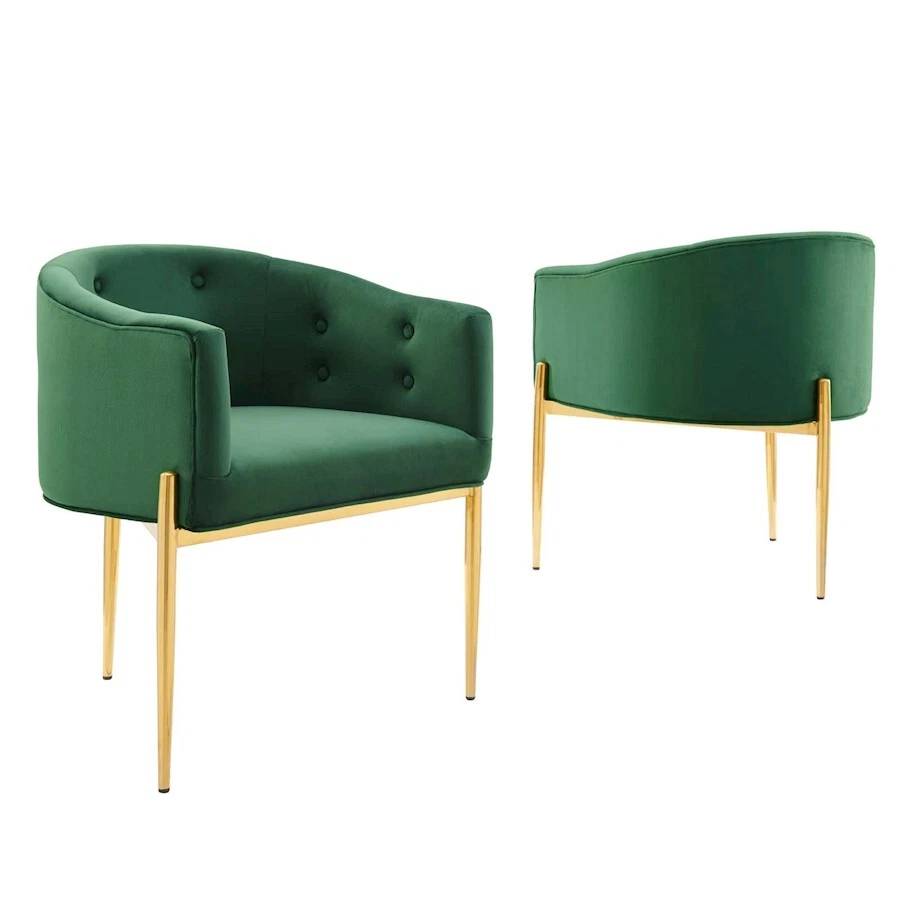 Modway Savour Tufted Velvet Accent Chairs - Set of 2 Emerald -EEI-5415-EME