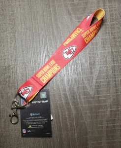 Kansas City Chiefs Super Bowl LVIII Champions NFL Keystrap Key Ring - Picture 1 of 3