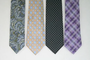 Men's Group Of Geoffrey Beene Classic Width Ties set of 4 Silk Ties - Lot # 25 - Picture 1 of 5