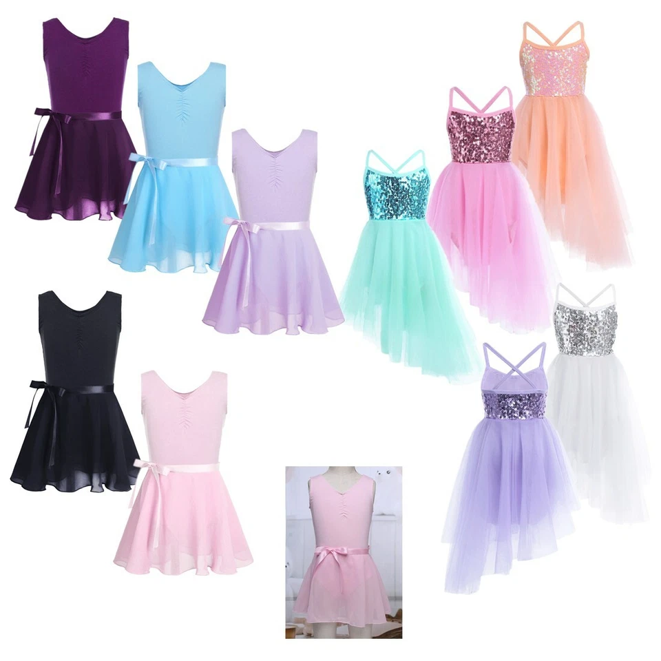 UK Girl Toddler Ballerina Tutu Dress Ballet Dancewear Leotard Gym Skirt Costume  - Image 1 of 1