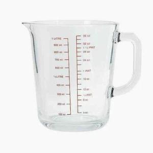 1 Litre Measuring clear Glass Jug cooking baking dishwasher safe - Picture 1 of 2