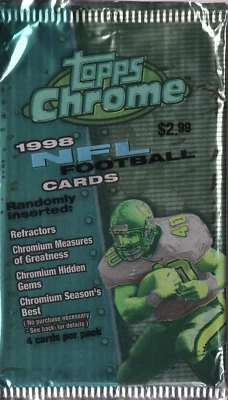 1 Pack 1998 Topps Chrome Football Manning, Moss, Woodson Rookies Refractors Nice - Image 1 of 2