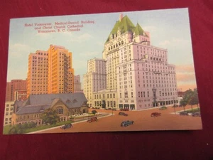 Hotel Vancouver Christ church postcard Georgie street 1950's linen card #A3-62 - Picture 1 of 2