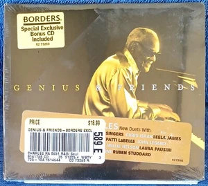 RAY CHARLES - GENIUS & FRIENDS - ATLANTIC / RHINO CD + BORDERS BONUS CD - SEALED - Picture 1 of 2