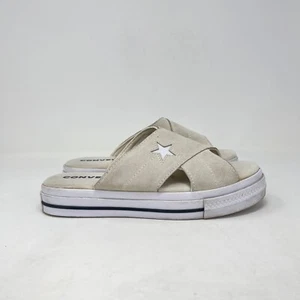 Converse One Star Slip On Cream Open Toe Sandals Slides Women's Size 7 - Picture 1 of 9