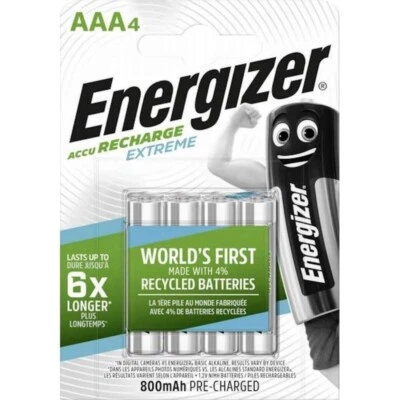 Pile rechargeable AAA Energizer Extrême LR03 HR03 800mAh lot de 4 piles 800 mAh
