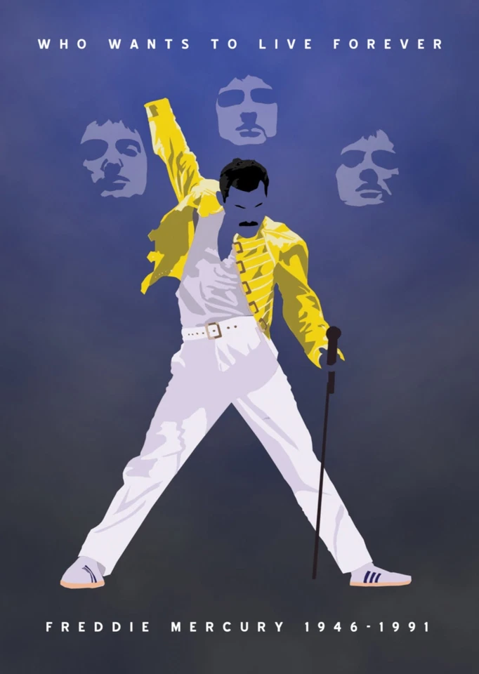 Queen - Freddie Mercury 1946 - 1991 -  A4 Mini Print/Poster - Image 1 of 1