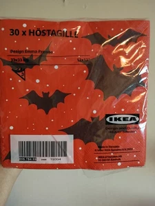 IKEA Halloween Paper Napkins Pack of 30 Orange w bats 13x13 - Picture 1 of 2