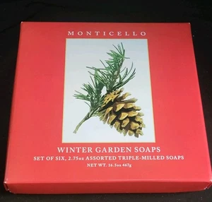 Monticello Winter Garden Soap Collection dreifach gemahlen 6er Set Seifenstücke - Bild 1 von 5