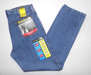 RUSTLER by WRANGLER Herren NEU Vintage Regular Fit Jeans 34"W x 32"L Blau Denim - Bild 1 von 6