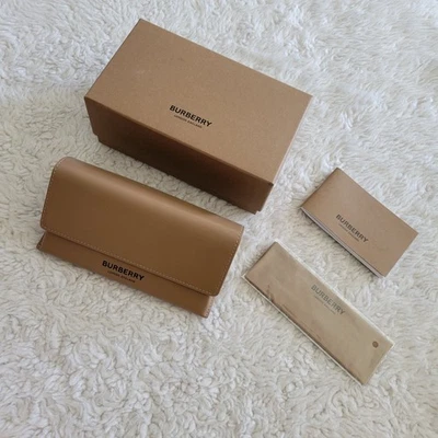 Authentic Burberry Leather Sunglasses Case with Box Cleaner Wipe - Image 1 of 3