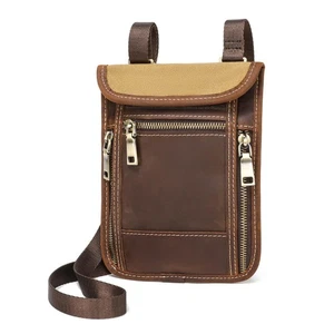 Full Grain Leather Travel Wallet, Leather Cell Phone Belt Bag, Waist Pack Pou... - Picture 1 of 7