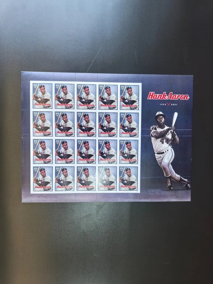 US Stamps 2024 Hank Aaron Scott 5908   5 Sheets of 20 / A total of 100 - Image 1 of 2