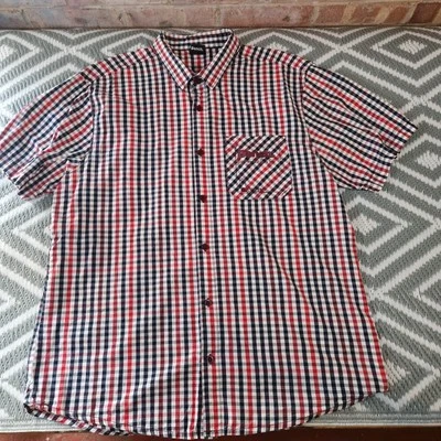 BENCH SHIRT Men's XL Short Sleeve Check Red 100% Cotton VGC - Image 1 of 4