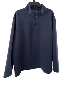Cremieux Men’s 1/4Zip Pullover Shirt Textured Navy Blue Long Sleeve 2XL Big&Tall - Picture 1 of 9