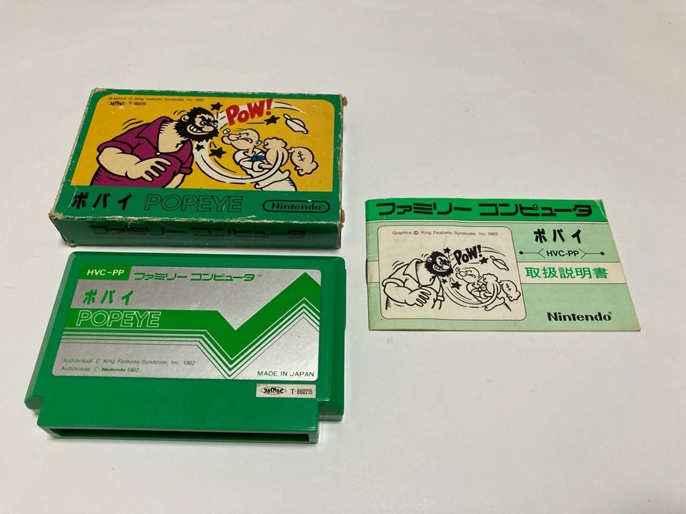 Popeye Boxed with Manual Nintendo Famicom FC In Stock 1983 Japan import - Image 1 of 4