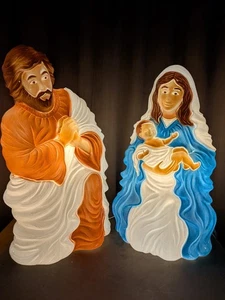"Molde soplado de Navidad para belén Mary Joseph bebé Jesús decoración de patio 27"" Grand Venture" - Imagen 1 de 12