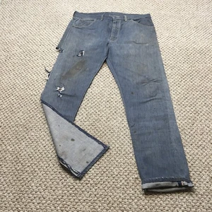 Jeans Vintage Montgomery Ward 101 Uomo 36x31 Blu Denim Selvedge Ricambi Riparazione - Foto 1 di 12