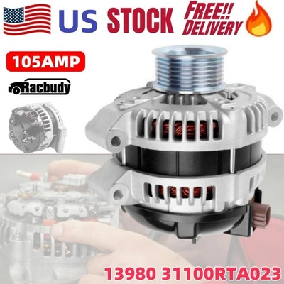 🔥New 105Amp Alternator For 31100RTA023 13980 For Honda CR-V CRV 2007 -2011 2.4L - Image 1 of 4