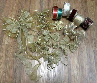 Lote de CINTAS Y ARCOS - 6 carretes de borde dorado con cable y 7 arcos dorados Foto 1 de 4