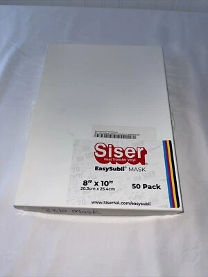 Siser EasySubli Mask Transfer Tape 8" x 10" - 50 Pack New In Box - Image 1 of 3