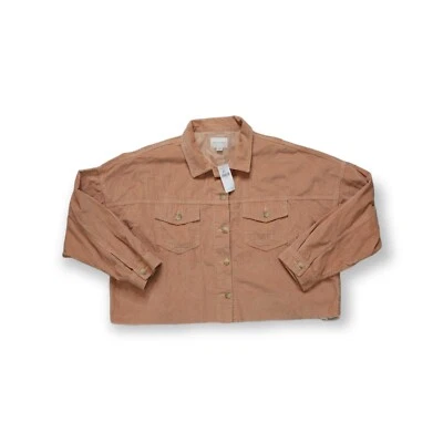 Новый американский орел вельвет укороченный необработанный кромки коробка состаренный кнопка куртка XL - Изображение 1 из 4