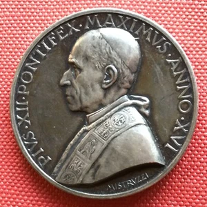 Medaglia Papale Pio XII Anno Mariano 1954 Mistruzzi argento bella patina perfect - Foto 1 di 2