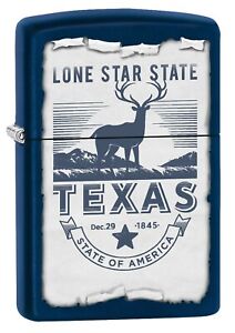 Zippo Lighter, Texas, The Lone Star State - Navy Matte 78132