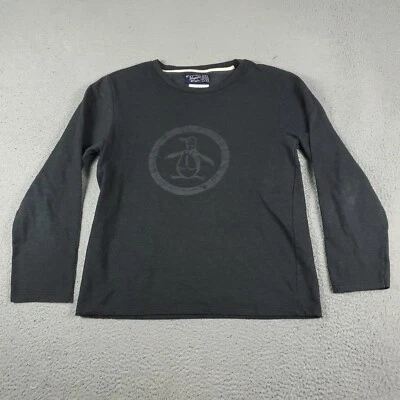 Suéter masculino Penguin Munsingwear cinza médio casual pulôver moletom - Imagem 1 de 4