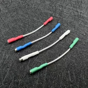 Turntable Headshell Cable Set HQ 5N PERFECT CRYSTAL Silver Plated Lit 50MM - Picture 1 of 4
