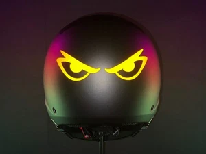 Veloviz reflektierende BÖSE AUGEN Fahrrad Motorrad Bike Helm Aufkleber gestanzt 13 - Bild 1 von 7