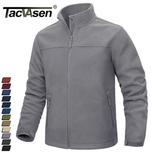 Mens Polar Fleece Jackets Lightweight Winter Thermal Coats Outdoor Zip Up Jacket - Picture 1 of 61