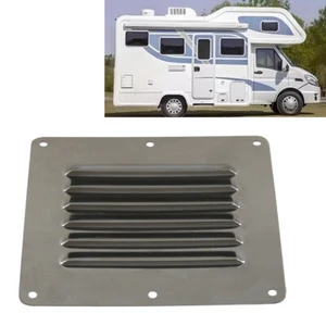 Silver Rectangle Stamped Air Vent Grill Cover Louvered 5x4.5 Inch For Boat RV - Picture 1 of 13