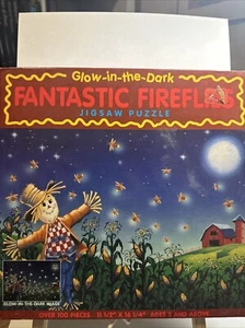 Puzzle Glow In The Dark Fantastic Fireflies Fall Scarecrow 5+ 108pc Halloween - Picture 1 of 4