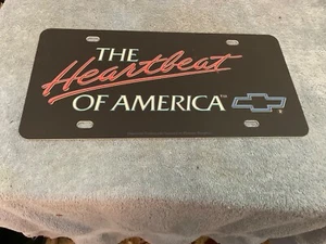 Chevrolet Chevy Heartbeat Of America Plastic License Plate - Picture 1 of 1
