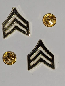 (20 PACK) 1" Gold Sergeant Rank Pins - Picture 1 of 1