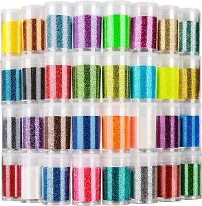 Glitter, Fine Glitter for Resin, Set of 32 Colors Glitter, Extra Fine Resin Glit - Picture 1 of 12