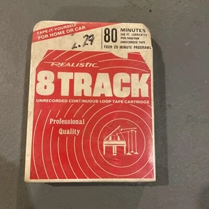Realistic 8 Track Tape Sealed Low Noise 80 Minute Blank  Professional New 44-841 - Imagen 1 de 4