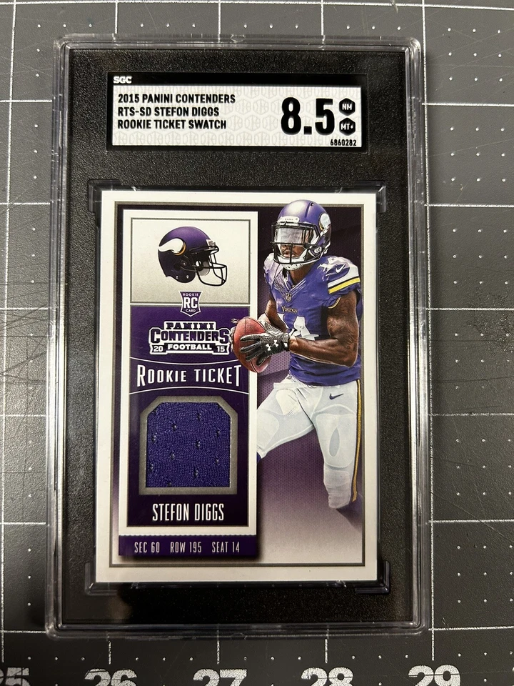 2015 Panini Contenders Stefan Diggs Rookie Ticket Swatch - Image 1 of 2