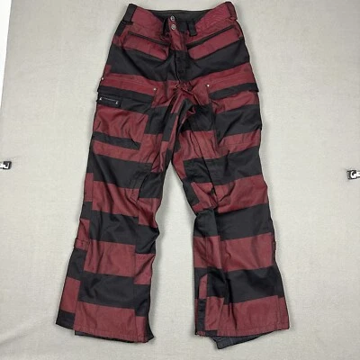Burton Ronin Pants Mens Small Red Black Cargo Snowboarding Dryride Flocked Up - Image 1 of 4