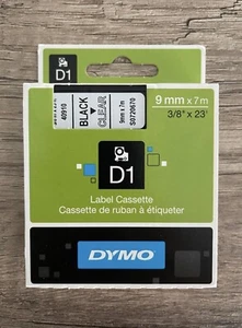 DYMO Beschriftungsband 40910 BLACK CLEAR 9 x 7 mm - Bild 1 von 2