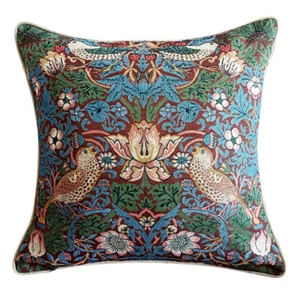 Strawberry Thief Throw Pillow William Morris Pillow Cover Gobelin Pillow 45*45CM - Picture 1 of 10