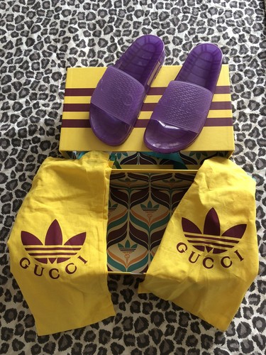 Gucci X Adidas Adilette Slide Viola 39 6.Nuovo e completo!