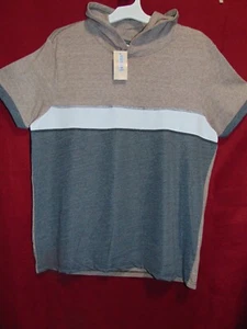 Mens Size XL Colorblock Brown, White & Gray Hoodie by Highland Originals NEW TAG - Picture 1 of 6