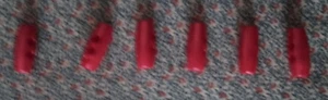 PACK OF 6 BABY CARDIGAN JACKET TOGGLES TWO HOLE 15MM LENGTH CERISE - Picture 1 of 1