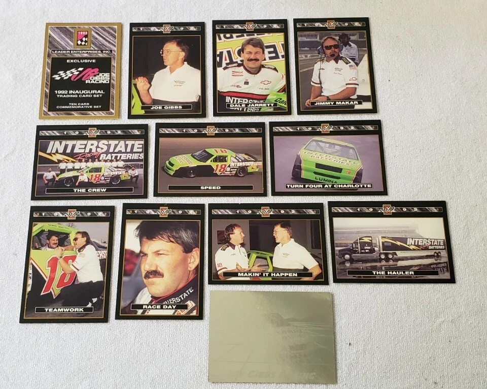 1992 Joe Gibbs Enterprises COMPLETE Insert Set & Hologram NASCAR Racing 11 Cards - Image 1 of 3