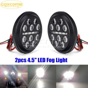 2PCS 4.5" LED Fog Light Hi/Lo Lamp for Harley Dyna Softail Touring Street Glide - Picture 1 of 11