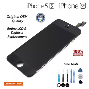 Genuine iPhone 5S SE LCD & Digitiser Touch Screen Assembly Repair Original BLACK - Picture 1 of 3