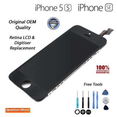 iPhone 5S SE Genuine LCD & Digitiser Touch Screen Assembly Repair Original BLACK - Image 1 of 3